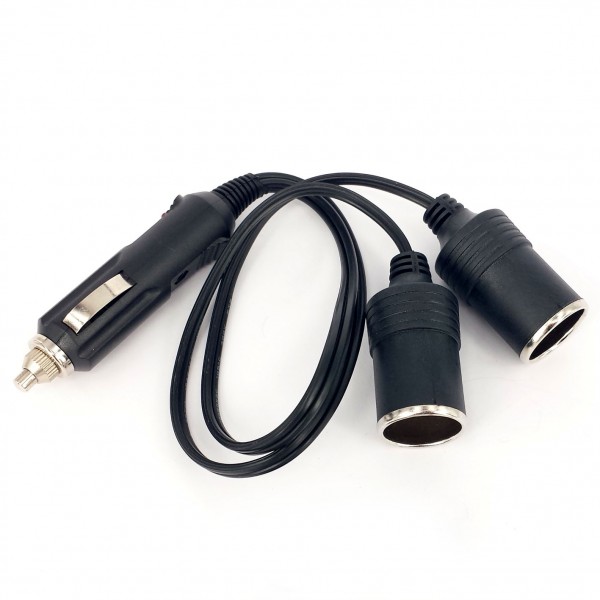 2-way Cigarette lighter socket splitter. 1 male / 2 female